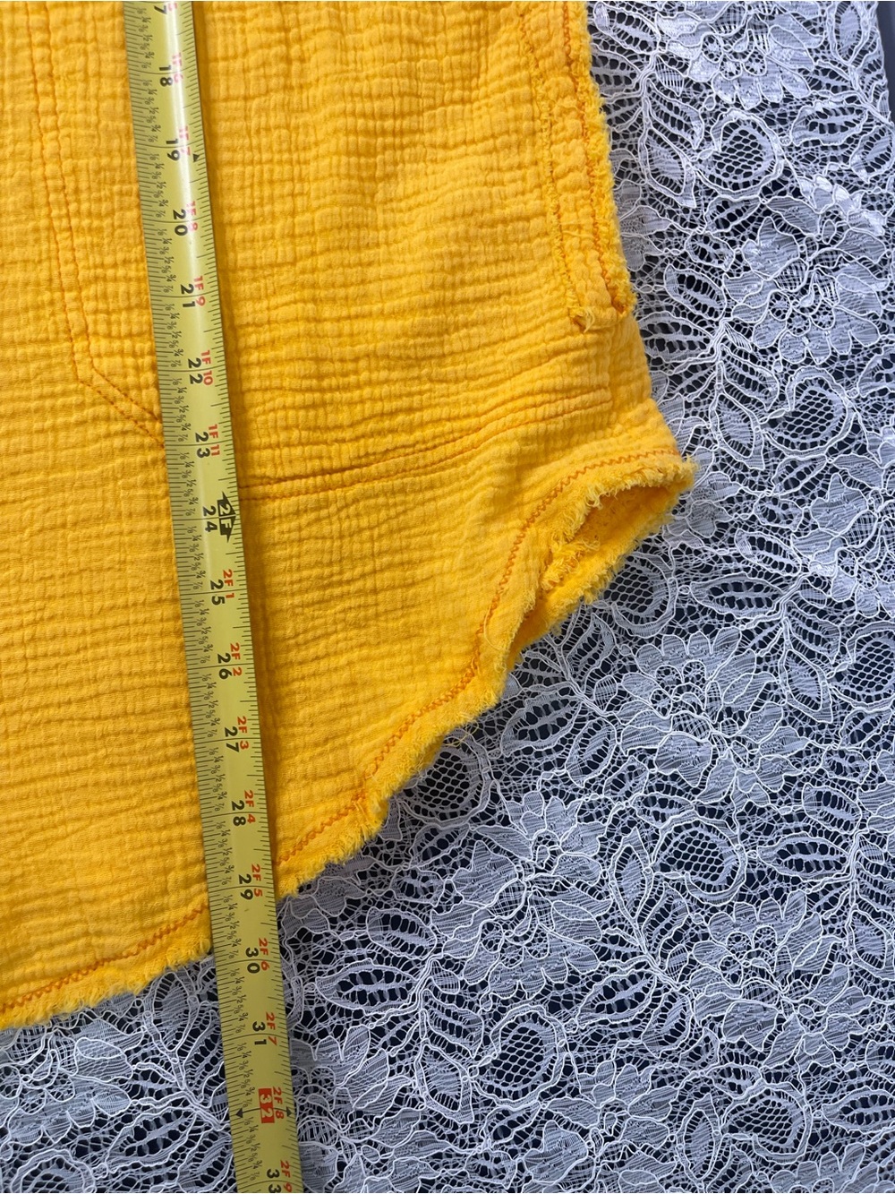 We The Free People Summer Daydream Button Down Shirt Size Medium Yellow Papaya - Picture 10 of 16